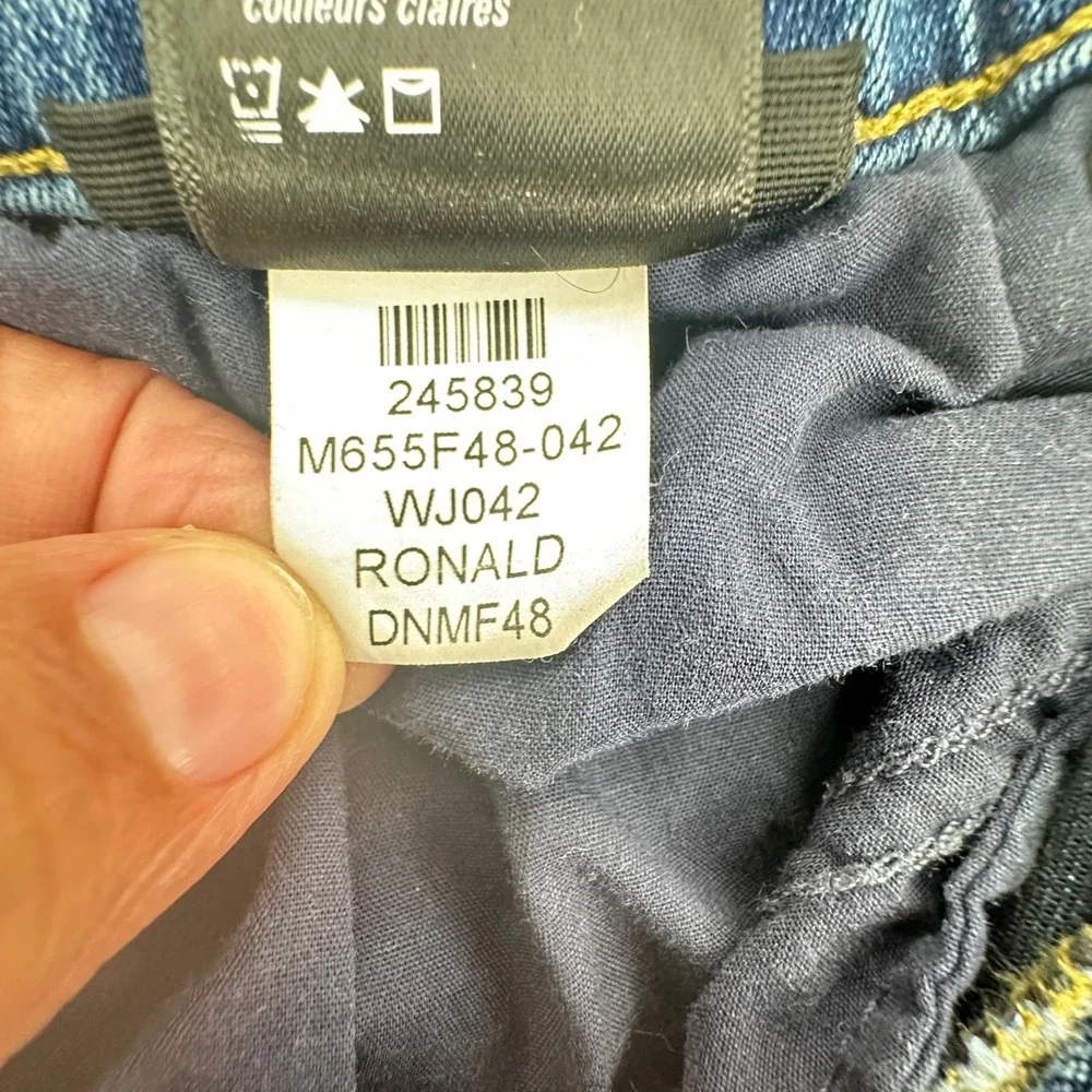 Paige Ronald Slim Straight Jeans Mens 34x32 Blue Classic Modern